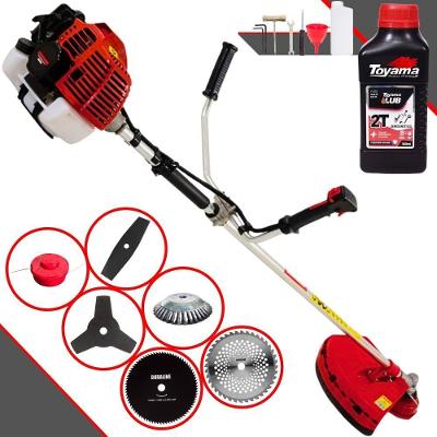 Roçadeira Kawashima Kw52l À Gasolina 52c 2,5hp + Faca 2 Pontas + Faca 40 Dentes + Faca 80 Dentes + Escova Rotativa 38 C