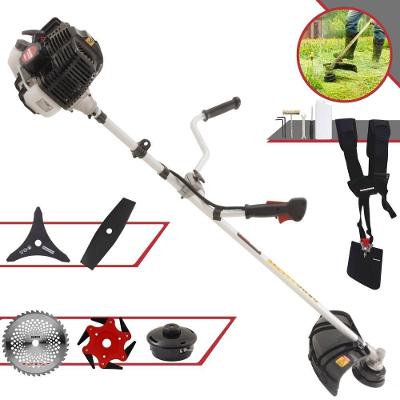 Roçadeira Profissional Lateral Kawashima Kw52le À Gasolina 52c 2,5hp 2t + Faca 2 Pontas 330mm + Faca 40 Dentes 255mm +