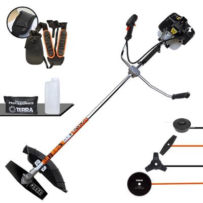 Roçadeira Profissional Lateral Terra Grh520 À Gasolina 52cc 2t 2,5hp + Faca 3 Pontas Duraline 255mm 2,9mm + Faca 80 Den