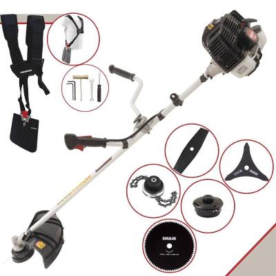 Roçadeira Profissional Lateral Kawashima Kw43le À Gasolina 43cc 1,7hp + Faca 2 Pontas Duraline 330mm + Faca 80 Dentes