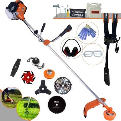 Roçadeira Profissional Lateral Terra Gr520xp À Gasolina 52cc 2t 2,5hp + Faca 2 Pontas + Faca 3 Pontas + Faca 6 Pontas +