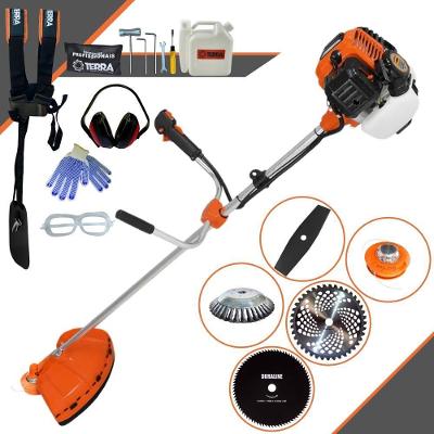 Roçadeira Profissional Lateral Terra Gr520xp À Gasolina 52cc 2t 2,5hp + Faca 2 Pontas 330mm + Faca 80 Dentes 255mm + Es