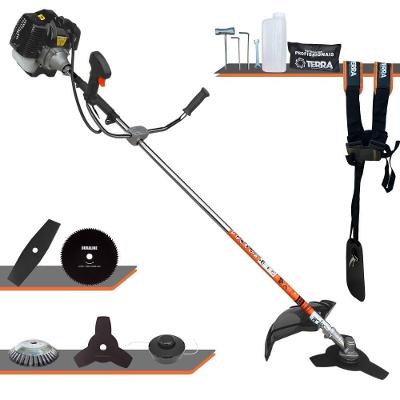 Roçadeira Profissional Lateral Terra Grh430 À Gasolina 43cc 1,7hp + Faca 2 Pontas 330mm 2,7mm + Faca 80 Dentes 255mm 1,