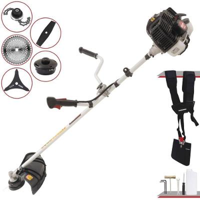 Roçadeira Profissional Lateral Kawashima Kw43le À Gasolina 43cc 1,7hp + Faca 2 Pontas Duraline 330mm + Faca 40 Dentes D