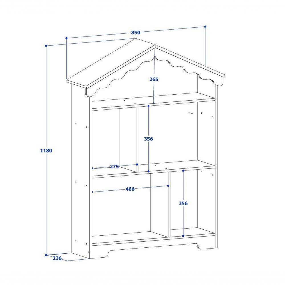 Estante Princesa Com Nichos E Prateleiras Branco rosa - 2