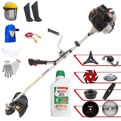 Roçadeira Kawashima Kw43le 43cc 1,7hp + Faca 2 Pontas + Faca 40 Dentes + Faca 80 Dentes + Trimmer + Escova 38c + Faca 6 Pontas