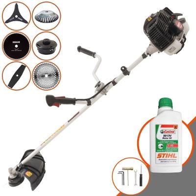 Roçadeira Profissional Lateral Kawashima Kw43le 43cc 1,7hp + Faca 2 Pontas + Faca 40 Dentes + Faca 80 Dentes + Escova 3