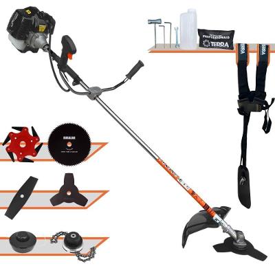 Roçadeira Profissional Lateral Terra Grh430 À Gasolina 43cc 2t 1,7hp + Faca 2 Pontas 330mm + Faca 80 Dentes 255mm + Tri