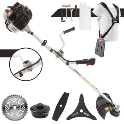 Roçadeira Profissional Lateral Kawashima Kw52le À Gasolina 52c 2,5hp 2t + Faca 2 Pontas Duraline 330mm + Faca 40 Dentes