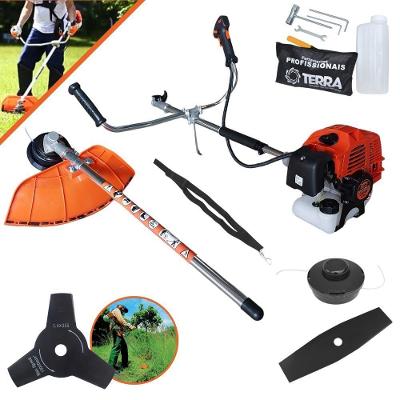 Roçadeira Profissional Lateral Terra Grhb430 À Gasolina 43cc 2t 1,7hp + Faca 3 Pontas Duraline 255mm 2,9mm - 255253pju