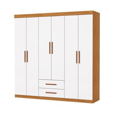 Guarda Roupa Aries 6 Portas Sem Espelho E Sem Pe Carioca Moveis Cinamomo/neve