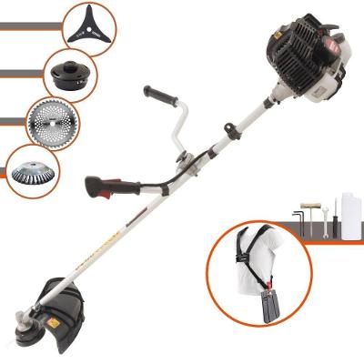 Roçadeira Profissional Lateral Kawashima Kw52le À Gasolina 52c 2,5hp 2t + Faca 40 Dentes Duraline 255mm + Escova Rotati