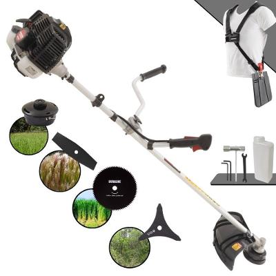 Roçadeira Profissional Lateral Kawashima Kw43le À Gasolina 43cc 1,7hp + Faca 2 Pontas Duraline 330mm 2,7mm + Faca 80 D