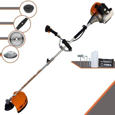 Roçadeira Profissional Lateral Terra Grhb430 À Gasolina 43cc 2t 1,7hp + Faca 40 Dentes Duraline 255mm 2mm + Escova Rota