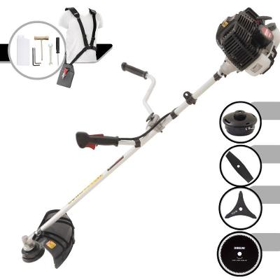 Roçadeira Profissional Lateral Kawashima Kw43le À Gasolina 43cc 1,7hp + Faca 2 Pontas Duraline 330mm 2,7mm + Faca 80 D