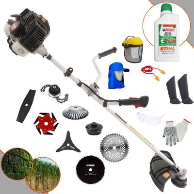 Roçadeira Kawashima Kw43le 43cc 1,7hp + Faca 2 Pontas + Faca 40 Dentes + Faca 80 Dentes + Trimmer + Escova 38c + Faca 6 Pontas