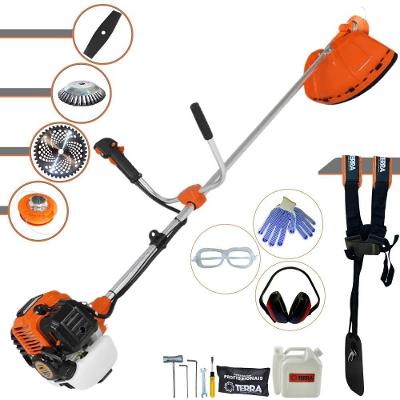 Roçadeira Profissional Lateral Terra Gr520xp À Gasolina 52cc 2t 2,5hp + Faca 2 Pontas 330mm 2,7mm + Escova Rotativa 38