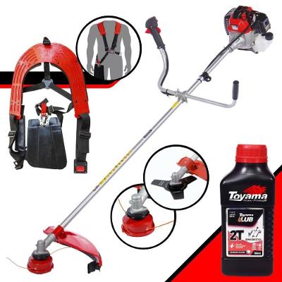 Roçadeira Profissional À Gasolina Toyama Rt52l 52cc 2hp 10.000rpm 2t + Óleo Toyama Fg50 500ml 2t