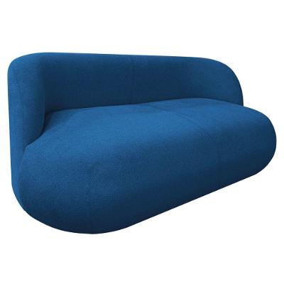 Sofá Nimbus 180cm Orgânico Luxo Sala Recepção 3 Lugares Linho Azul Royal