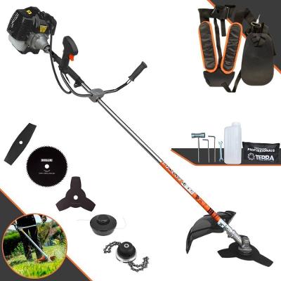 Roçadeira Profissional Lateral Terra Grh430 À Gasolina 43cc 2t 1,7hp + Faca 2 Pontas Duraline 330mm + Faca 80 Dentes Du