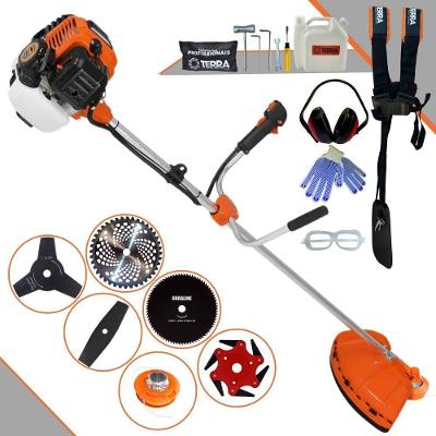 Roçadeira Profissional Terra Gr520xp À Gasolina 52cc 2t 2,5hp + Faca 2 Pontas 330mm + Faca 3 Pontas 255mm + Faca 80 Den