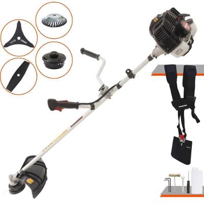 Roçadeira Profissional Lateral Kawashima Kw43le À Gasolina 43cc 1,7hp + Faca 2 Pontas Duraline 330mm 2,7mm + Escova Rot