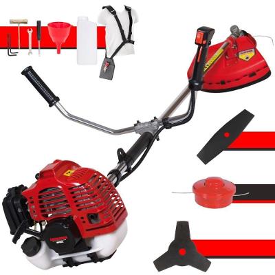 Roçadeira Profissional Lateral Kawashima Kw52l À Gasolina 52c 2,5hp Com Faca 3 Pontas + Faca 2 Pontas Duraline 330mm 2,