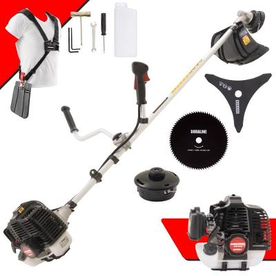 Roçadeira Profissional Lateral Kawashima Kw52le À Gasolina 52c 2,5hp Com Faca 3 Pontas + Faca 80 Dentes Duraline 255mm