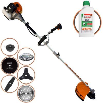 Roçadeira Profissional Terra Grhb430 À Gasolina 43cc 2t 1,7hp + Faca 3 Pontas + Faca 40 Dentes + Faca 80 Dentes + Escov