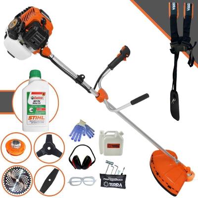 Roçadeira Profissional Lateral Terra Gr520xp À Gasolina 52cc 2t 2,5hp + Faca 2 Pontas 330mm + Faca 3 Pontas 255mm + óle