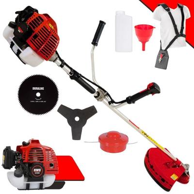 Roçadeira Profissional Lateral Kawashima Kw52l À Gasolina 52c 2,5hp Com Faca 3 Pontas + Faca 80 Dentes Duraline 255mm 1