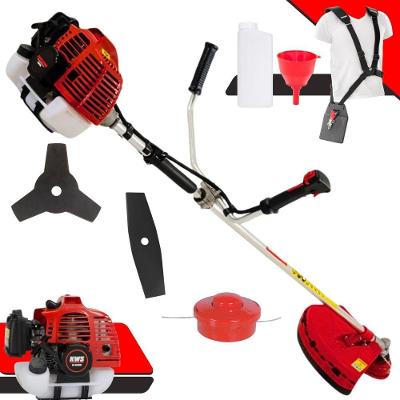 Roçadeira Profissional Lateral Kawashima Kw52l À Gasolina 52c 2,5hp Com Faca 3 Pontas + Faca 2 Pontas Duraline 330mm 2,