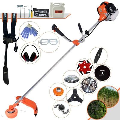 Roçadeira Lateral Terra Gr520xp À Gasolina 52cc 2t 2,5hp + Faca 2 Pontas + Faca 3 Pontas + Faca 6 Pontas + Faca 80 Dentes