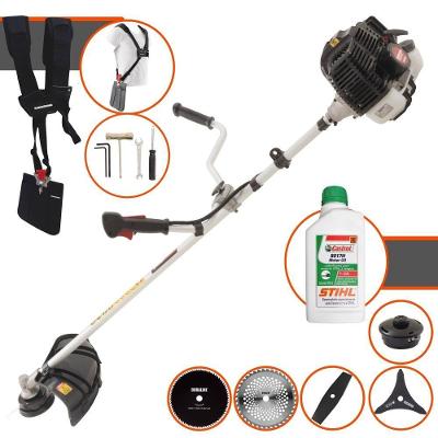 Roçadeira Profissional Lateral Kawashima Kw43le À Gasolina 43cc 1,7hp + Faca 2 Pontas + Faca 40 Dentes + Faca 80 Dentes