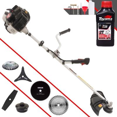 Roçadeira Kawashima Kw52le À Gasolina 52c 2,5hp 2t + Faca 2 Pontas + Faca 40 Dentes + Faca 80 Dentes + Escova 38 Cerdas