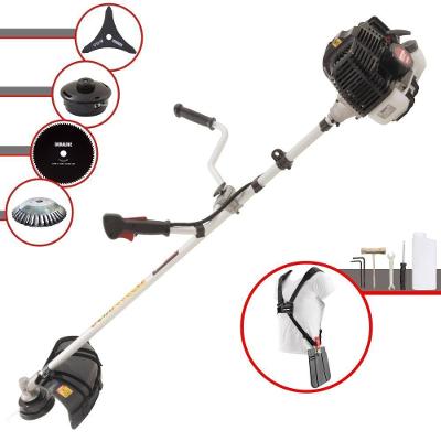 Roçadeira Profissional Lateral Kawashima Kw52le À Gasolina 52c 2,5hp 2t + Faca 80 Dentes Duraline 255mm + Escova Rotati