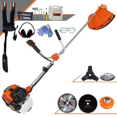 Roçadeira Profissional Lateral Terra Gr520xp À Gasolina 52cc 2t 2,5hp + Faca 3 Pontas 255mm + Faca 80 Dentes 255mm + Es