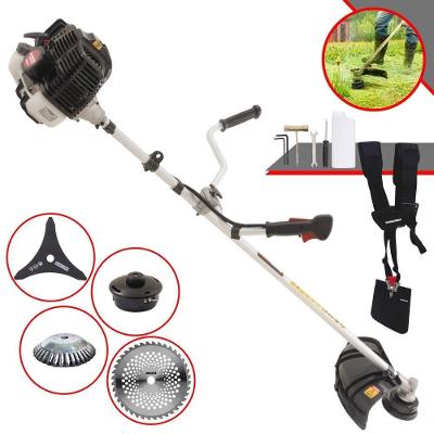 Roçadeira Profissional Lateral Kawashima Kw52le À Gasolina 52c 2,5hp 2t + Faca 40 Dentes Duraline 255mm + Escova Rotati