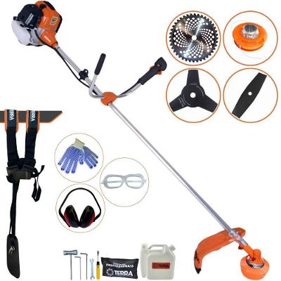 Roçadeira Profissional Lateral Terra Gr520xp À Gasolina 52cc 2t 2,5hp + Faca 2 Pontas Duraline 330mm + Faca 3 Pontas Du