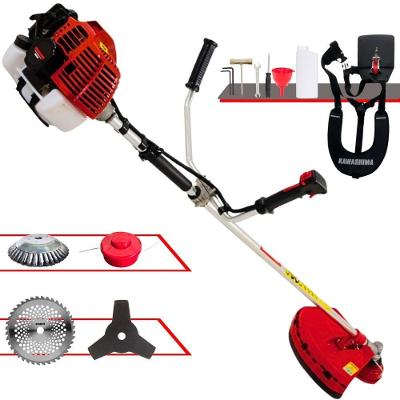 Roçadeira Profissional Lateral Kawashima Kw52l À Gasolina 52c 2,5hp + Faca 40 Dentes Duraline 255mm 2mm + Escova Rotati