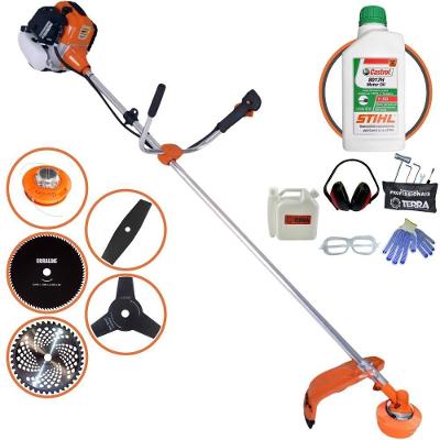 Roçadeira Profissional Lateral Terra Gr520xp À Gasolina 52cc 2t 2,5hp + Faca 2 Pontas 330mm + Faca 3 Pontas 255mm + Fac
