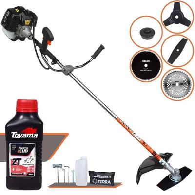 Roçadeira Profissional Terra Grh520 À Gasolina 52cc 2,5hp + Faca 3 Pontas 255mm + Faca 40 Dentes 255mm + Faca 80 Dentes