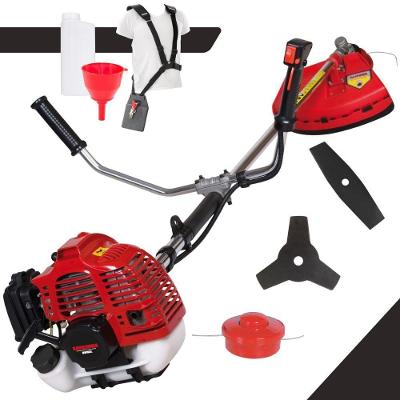 Roçadeira Profissional Lateral Kawashima Kw52l À Gasolina 52c 2,5hp Com Faca 3 Pontas + Faca 2 Pontas Duraline 330mm 2,