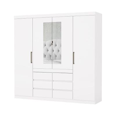 Guarda Roupa Imperio 6 Gavetas Com Espelho Carioca Moveis Branco