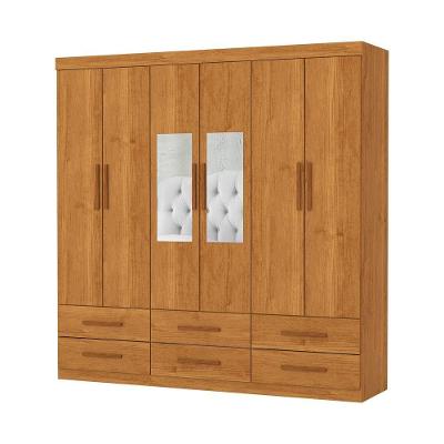 Guarda Roupa Dallas 6 Portas Com Espelho Central 6 Gavetas Carioca Moveis Cinamomo