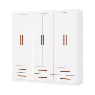 Guarda Roupa Dallas 6 Portas Sem Espelho Central 6 Gavetas Carioca Moveis Branco
