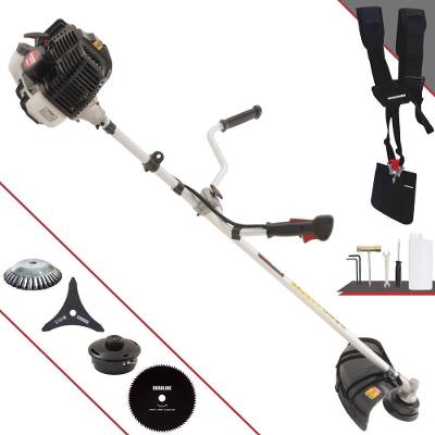 Roçadeira Profissional Lateral Kawashima Kw43le À Gasolina 43cc 1,7hp + Faca 80 Dentes Duraline 255mm 1,5mm + Escova Ro