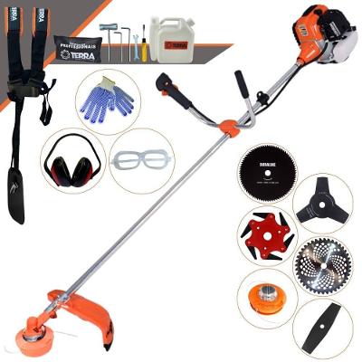 Roçadeira Profissional Terra Gr520xp À Gasolina 52cc 2t 2,5hp + Faca 2 Pontas 330mm + Faca 3 Pontas 255mm + Faca 80 Den