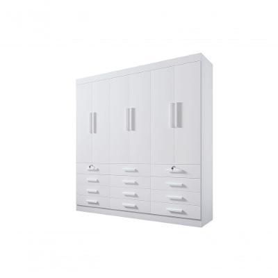Guarda Roupa Casal 6 Portas 12 Gavetas Com Pés Mônaco Plus D' Doro Branco