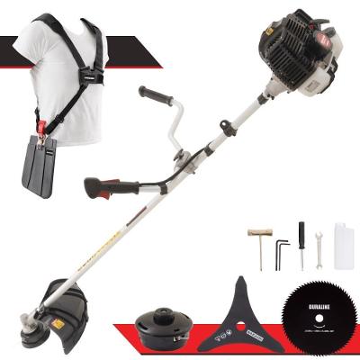 Roçadeira Profissional Lateral Kawashima Kw43le À Gasolina 43cc 1,7hp Com Faca 3 Pontas + Faca 80 Dentes Duraline 255mm